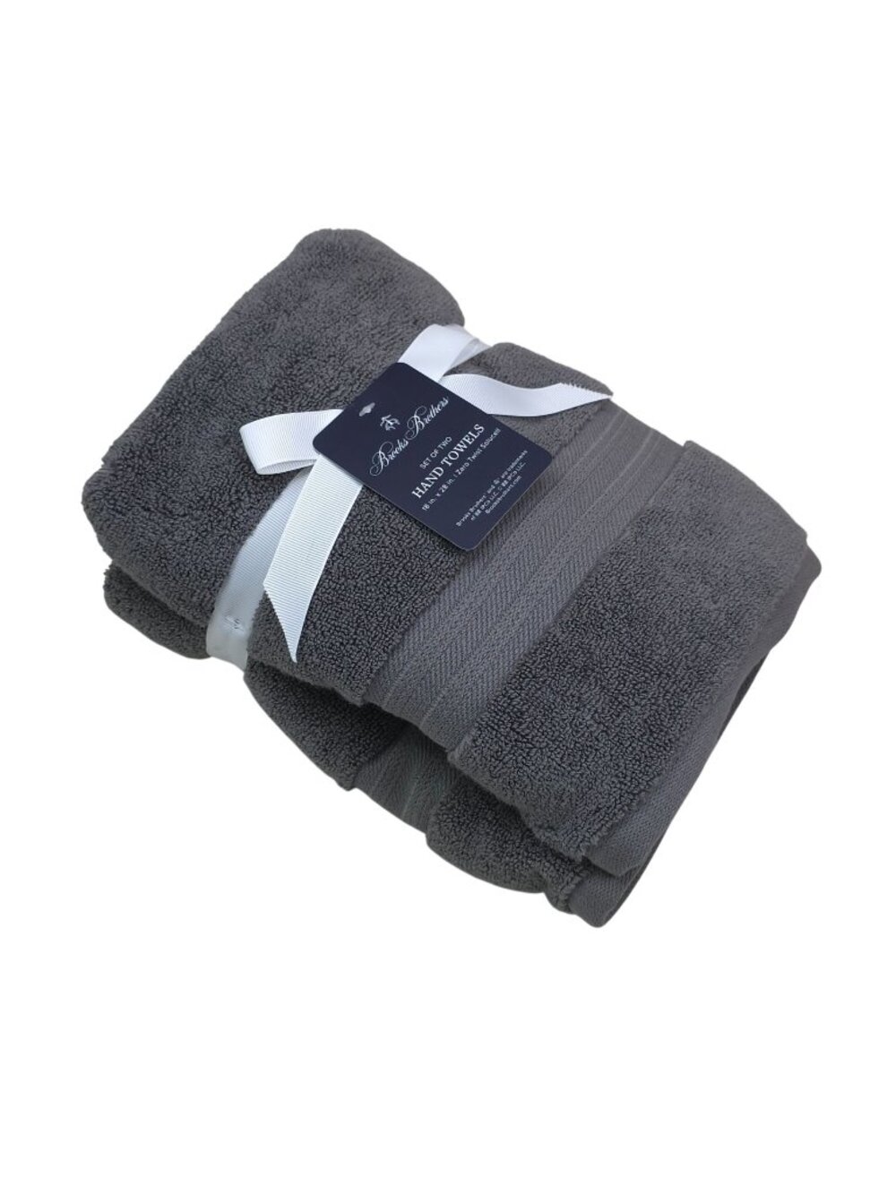 Brooks Brothers 2 Pack Zero Twist Solucell Hand Towels 18"x28"  Soft Absorbent